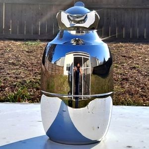 Retro Chrome & Glass Alfi 1L Valcum Insulated Western Germany Carafe With Lid